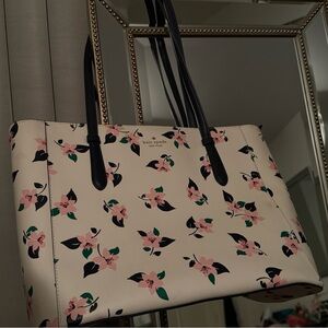 Kate Spade Pink Floral Cream Tote